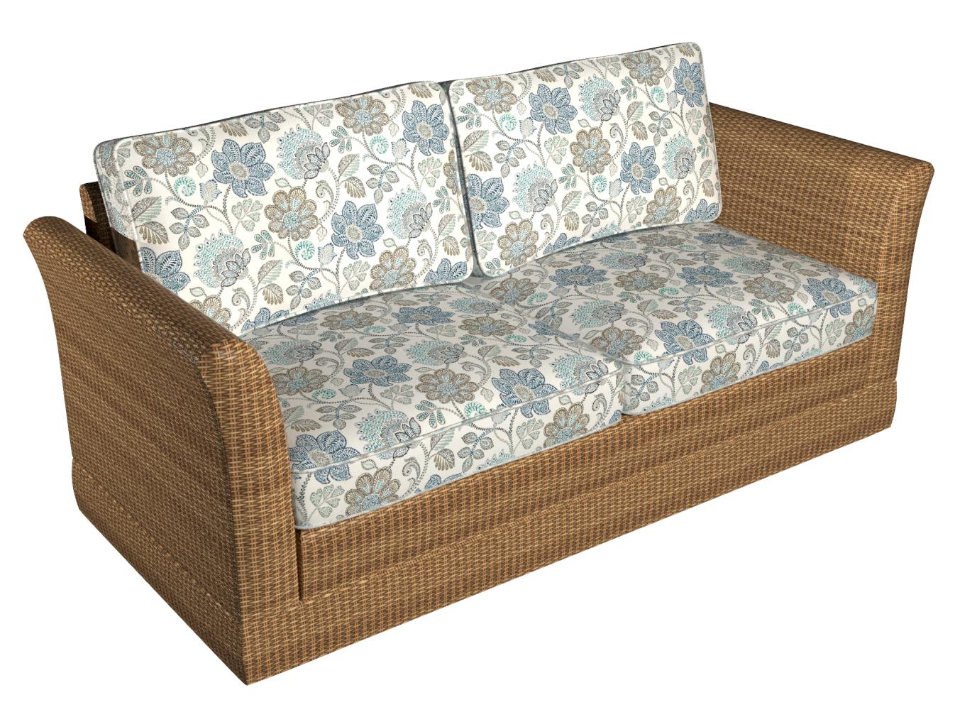 D941 Floral Chambray Blue Charlotte Fabrics