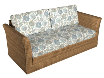 D941 Floral Chambray Blue Charlotte Fabrics