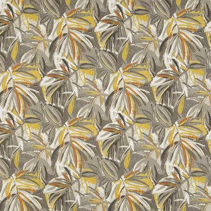 D942 Leaves,Tropical & Botanical Captiva Gold & Yellow,Grey & Silver Charlotte Fabrics
