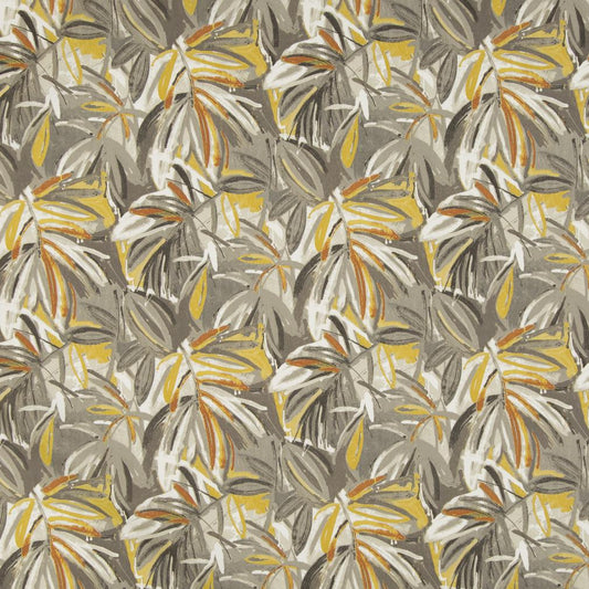 D942 Leaves,Tropical & Botanical Captiva Gold & Yellow,Grey & Silver Charlotte Fabrics