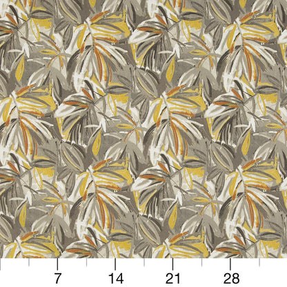 D942 Leaves,Tropical & Botanical Captiva Gold & Yellow,Grey & Silver Charlotte Fabrics