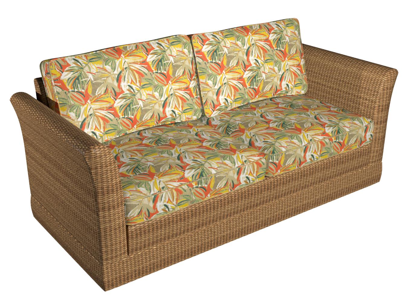 D943 Leaves,Tropical & Botanical Hula Green,Orange & Rust Charlotte Fabrics
