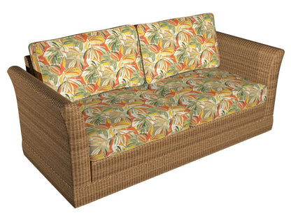 D943 Leaves,Tropical & Botanical Hula Green,Orange & Rust Charlotte Fabrics