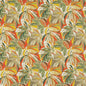 D943 Leaves,Tropical & Botanical Hula Green,Orange & Rust Charlotte Fabrics