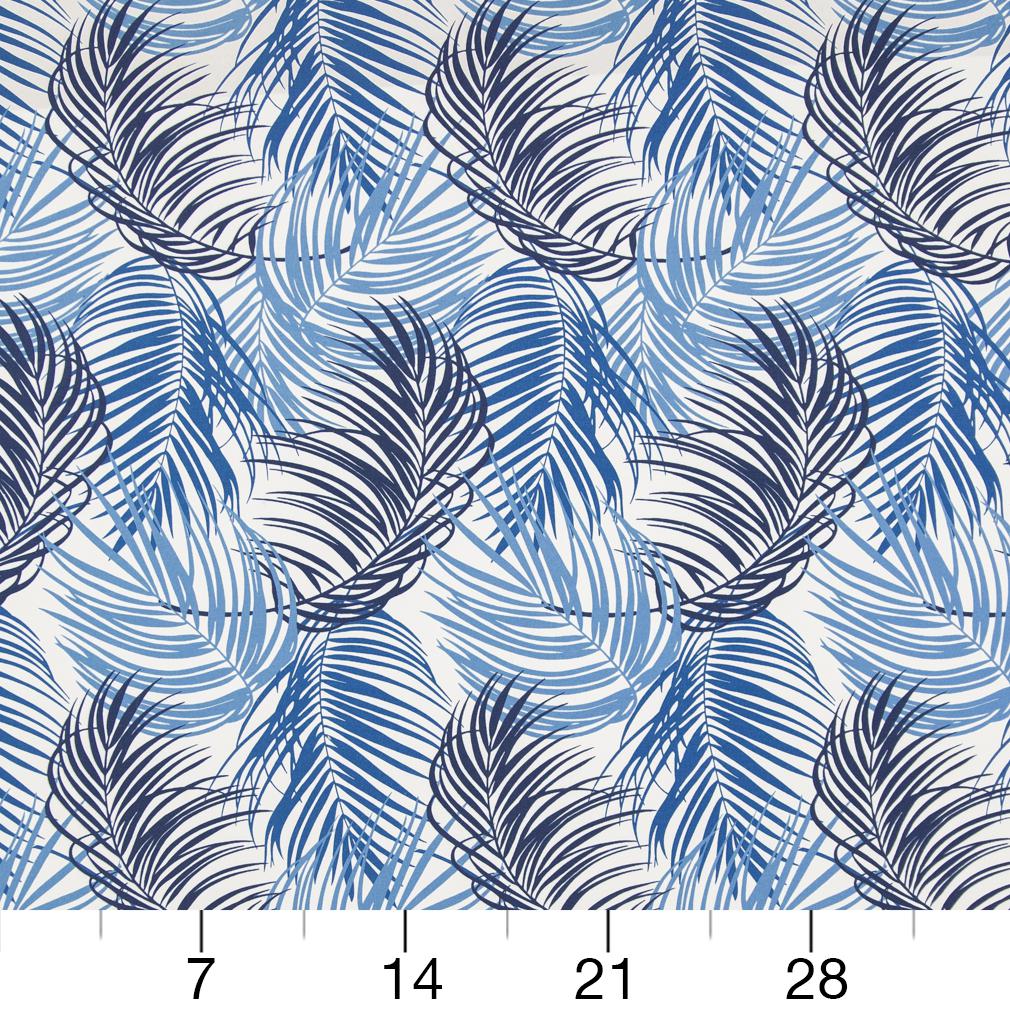D955 Leaves,Tropical & Botanical Ocean Breeze Blue Charlotte Fabrics