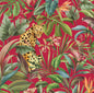 DB20101 Daisy Bennett Designs Daisy Bennett Peel and Stick Wallpaper Tropical Leopard  Gloss Red