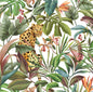 DB20105 Daisy Bennett Designs Daisy Bennett Peel and Stick Wallpaper Tropical Leopard  Gloss White