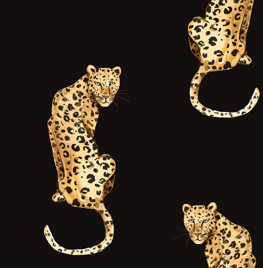 DB20200 Daisy Bennett Designs Daisy Bennett Peel and Stick Wallpaper Leopard King Black