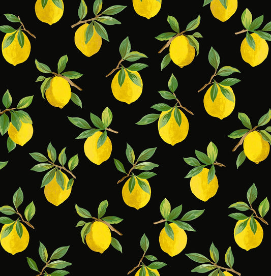 DB20400 Daisy Bennett Designs Daisy Bennett Peel and Stick Wallpaper Lemoncello Black