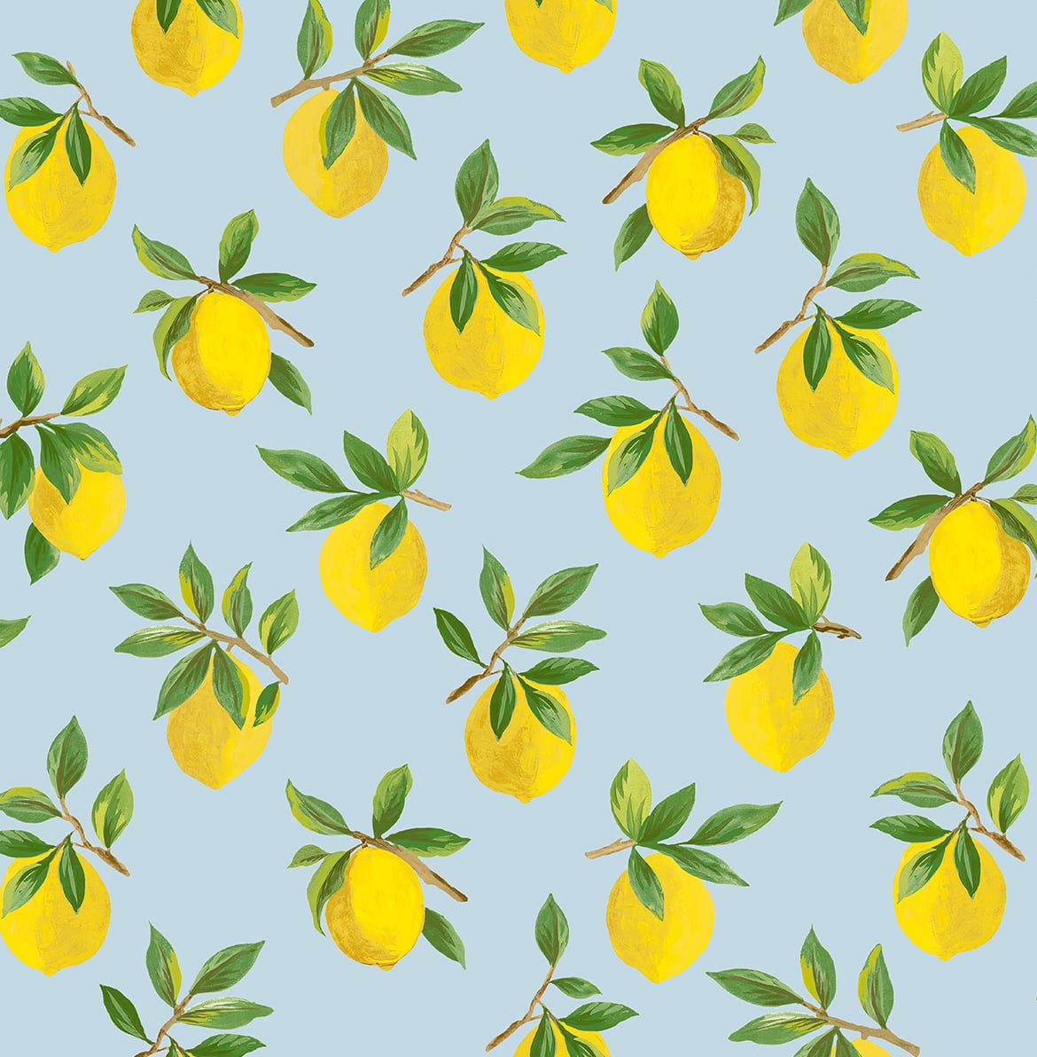 DB20402 Daisy Bennett Designs Daisy Bennett Peel and Stick Wallpaper Lemoncello Sky Blue