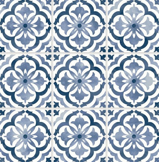 DB20502 Daisy Bennett Designs Daisy Bennett Peel and Stick Wallpaper Sorento Tile Navy
