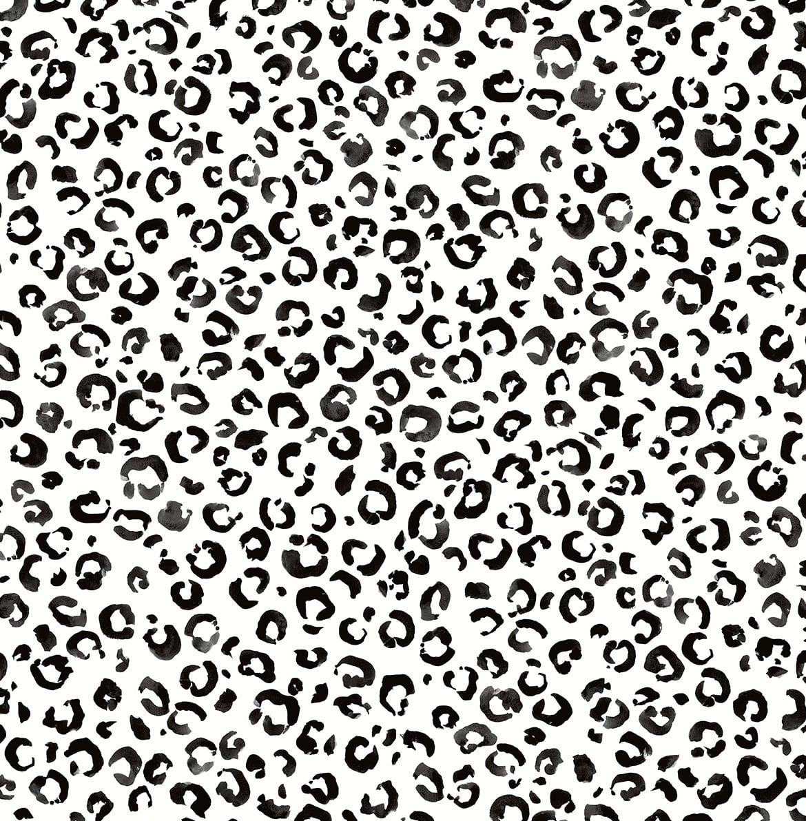 DB20600 Daisy Bennett Designs Daisy Bennett Peel and Stick Wallpaper Classic Leopard Black and White