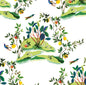 DBW9001 Daisy Bennett Designs West Boulevard Collection Wallpaper Citrus Hummingbird White