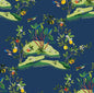DBW9002 Daisy Bennett Designs West Boulevard Collection Wallpaper Citrus Hummingbird Navy Blue
