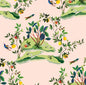 DBW9004 Daisy Bennett Designs West Boulevard Collection Wallpaper Citrus Hummingbird Blush