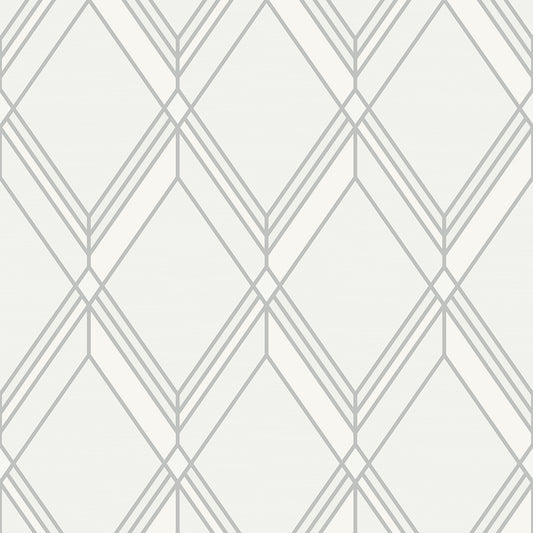 DC60510 Collins & Company Deco 2 Wallpaper Brooklyn Diamond Metallic Silver