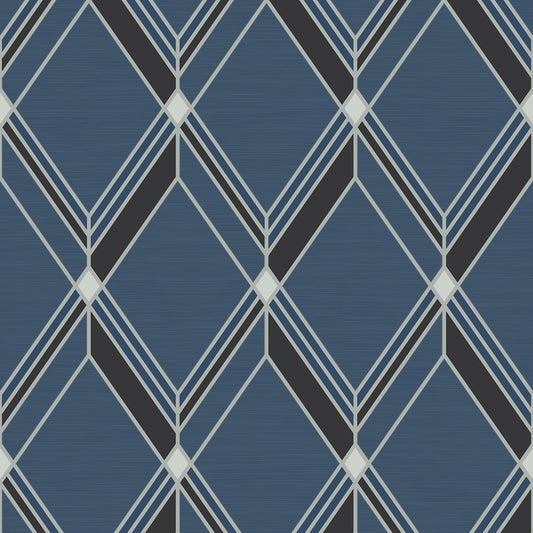DC60512 Collins & Company Deco 2 Wallpaper Brooklyn Diamond Blue