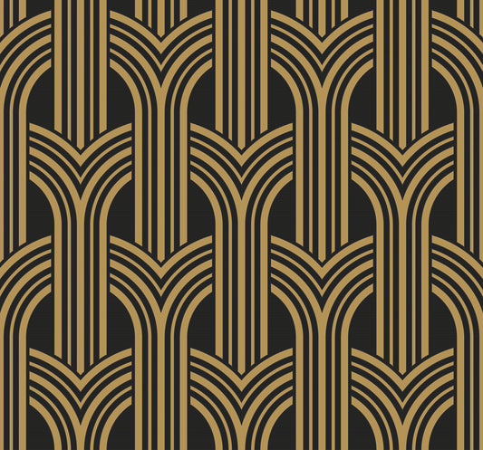 DC61310 Collins & Company Deco 2 Wallpaper Broadway Arches Antique Gold