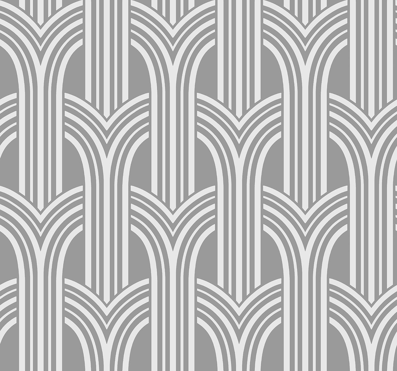 DC61910 Collins & Company Deco 2 Wallpaper Deco Arches Metallic Silver