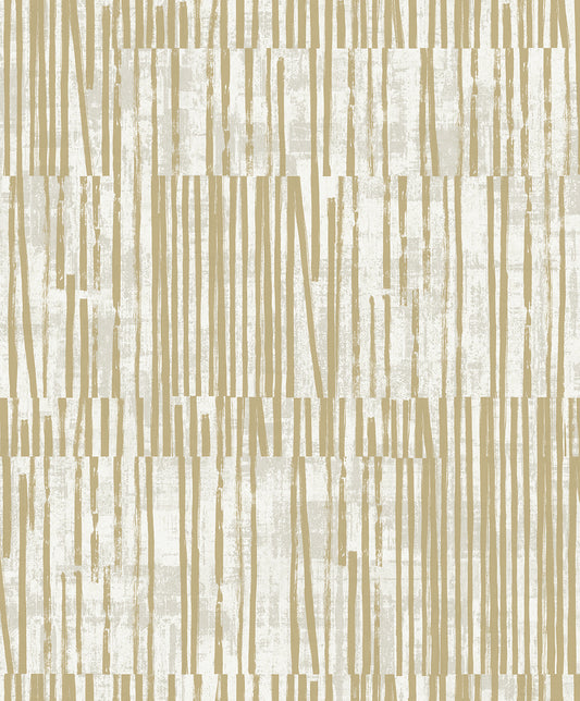 EL20007 Seabrook Designs Neutral Elements Wallpaper Serapha Lines Honey