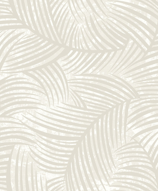 EL20605 Seabrook Designs Neutral Elements Wallpaper Zephyra Palms Oat Milk
