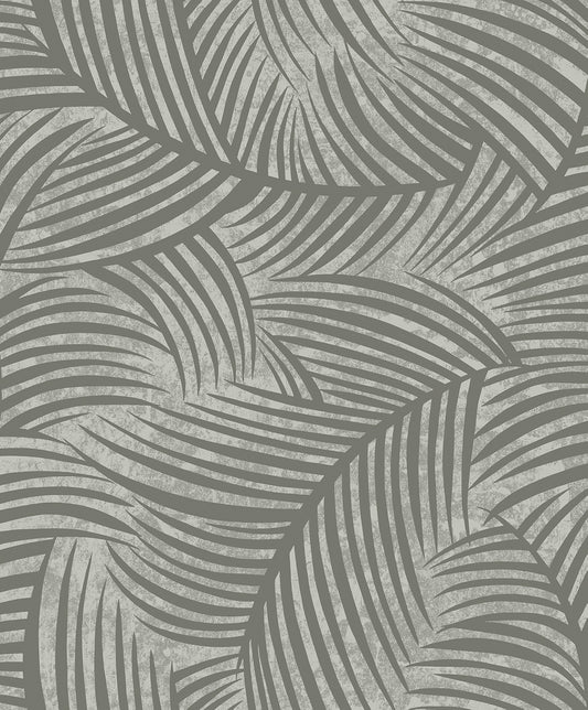 EL20610 Seabrook Designs Neutral Elements Wallpaper Zephyra Palms Cement