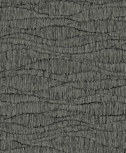 EL20800 Seabrook Designs Neutral Elements Wallpaper Tatiana Waves Charcoal