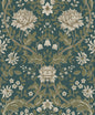 EP10004 Etten Studios Etten Prepasted Wallcoverings Wallpaper Honeysuckle Floral Prepasted Teal & Moss Green