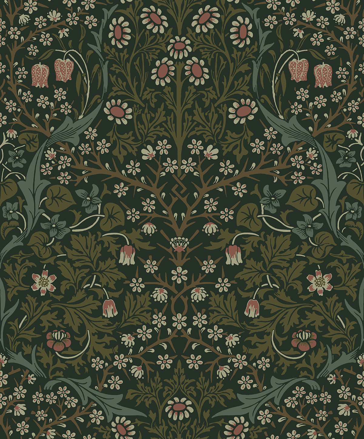 EP10104 Etten Studios Etten Prepasted Wallcoverings Wallpaper Victorian Garden Floral Prepasted Greenery