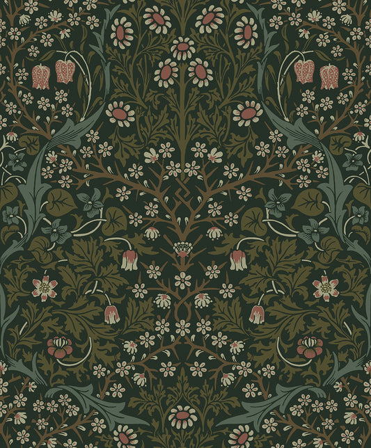 EP10104 Etten Studios Etten Prepasted Wallcoverings Wallpaper Victorian Garden Floral Prepasted Greenery