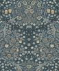 EP10112 Etten Studios Etten Prepasted Wallcoverings Wallpaper Victorian Garden Floral Prepasted Aegean Blue & Warm Stone