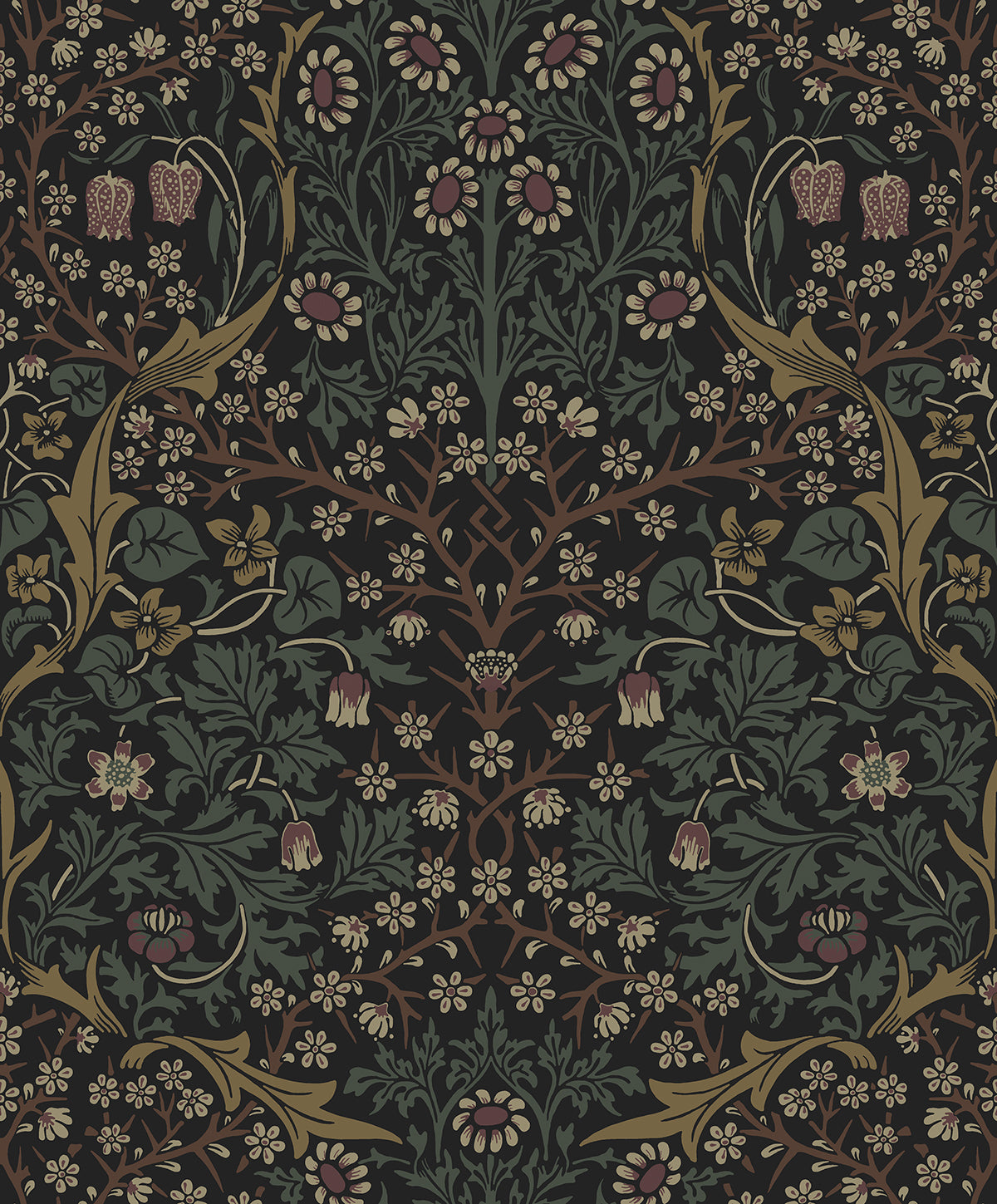 EP10116 Etten Studios Etten Prepasted Wallcoverings Wallpaper Victorian Garden Floral Prepasted Blacksmith & Cliffside