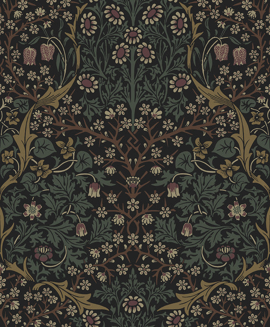 EP10116 Etten Studios Etten Prepasted Wallcoverings Wallpaper Victorian Garden Floral Prepasted Blacksmith & Cliffside