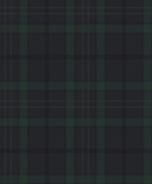 EP10302 Etten Studios Etten Prepasted Wallcoverings Wallpaper Tailor Plaid Prepasted Dark Blue & Evergreen