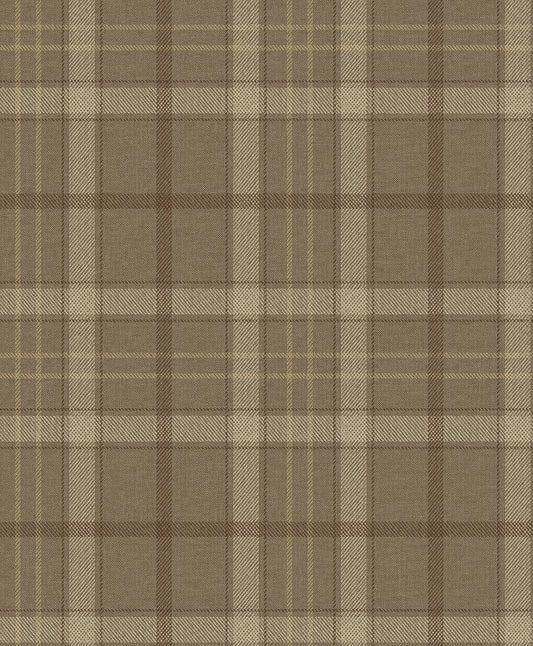 EP10316 Etten Studios Etten Prepasted Wallcoverings Wallpaper Tailor Plaid Prepasted Cafe Latte