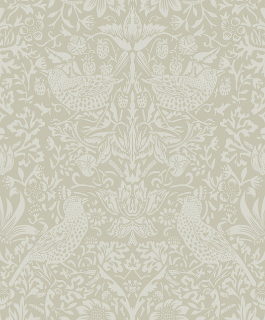 EP10407 Etten Studios Etten Prepasted Wallcoverings Wallpaper Tonal Bird Garden Prepasted Neutral