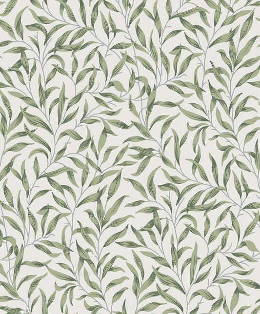 EP10504 Etten Studios Etten Prepasted Wallcoverings Wallpaper Willow Trail Prepasted Sprig Green