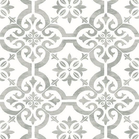 ET10010 Etten Studios Etten Studios Online Wallpaper Encaustic Faux Tile Harbor Mist