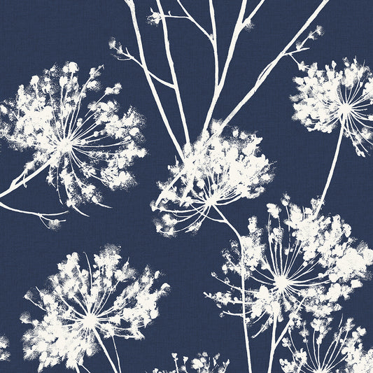 ET10412 Etten Studios Etten Studios Online Wallpaper Dandelion Fields Navy Blue