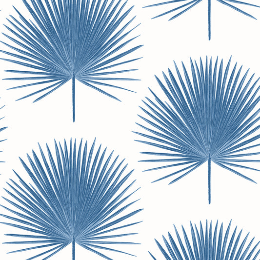 ET10602 Etten Studios Etten Studios Online Wallpaper Palm Fronds Coastal Blue