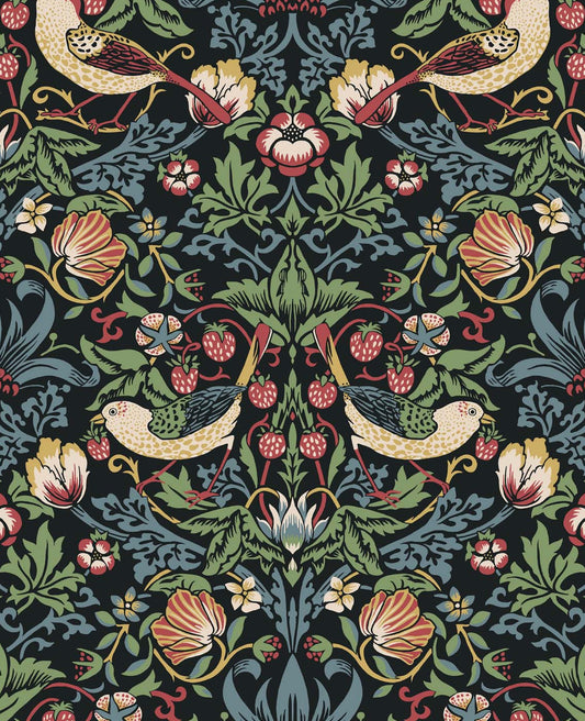 ET11210 Etten Studios Legacy Prints Wallpaper Fragaria Garden Ebony