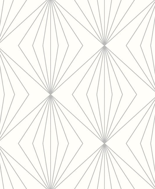 ET11508 Etten Studios Etten Studios Online Wallpaper Diamond Vector Metallic Silver & Eggshell