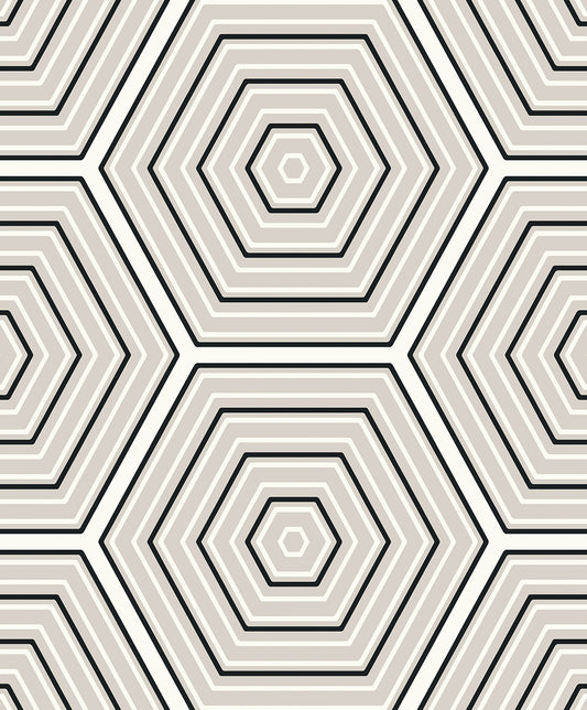 ET11900 Etten Studios Etten Studios Online Wallpaper Hex Topography Cove Grey & Ebony