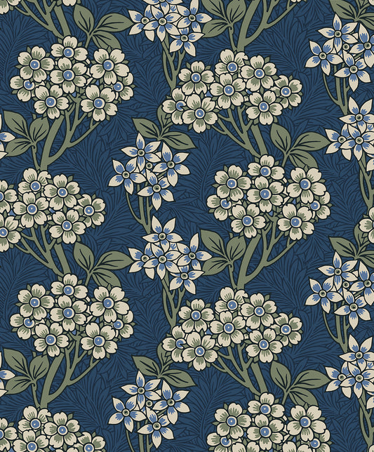 ET12012 Etten Studios Legacy Prints Wallpaper Floral Vine Blue Jay & Sage