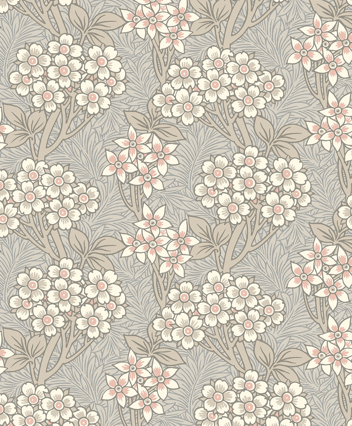 ET12016 Etten Studios Legacy Prints Wallpaper Floral Vine Daydream Grey & Rose Petal
