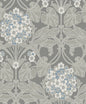 ET12105 Etten Studios Legacy Prints Wallpaper Floral Hydrangea Daydream Grey & Carolina Blue