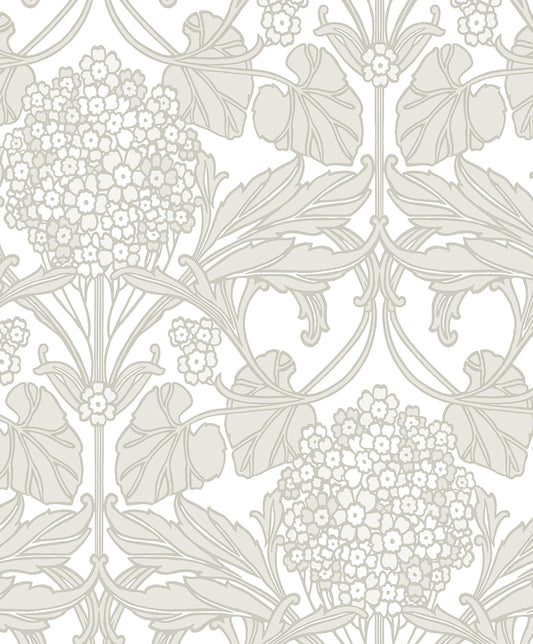 ET12106 Etten Studios Legacy Prints Wallpaper Floral Hydrangea Pale Oak & Pearl