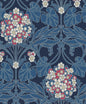 ET12112 Etten Studios Legacy Prints Wallpaper Floral Hydrangea Naval Blue & Raspberry