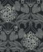 ET12120 Etten Studios Legacy Prints Wallpaper Floral Hydrangea Ebony & Charcoal