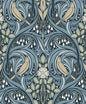 ET12212 Etten Studios Legacy Prints Wallpaper Bird Scroll Navy & Beige
